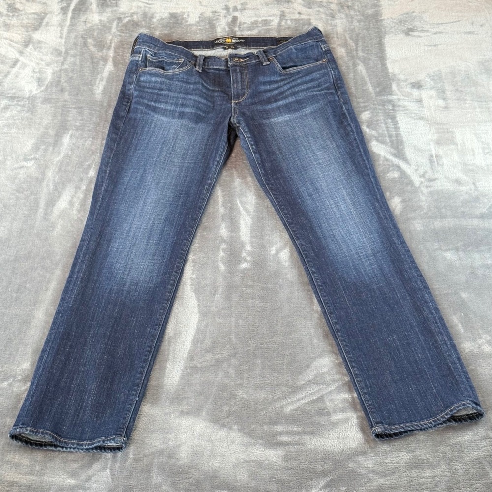 Lucky Brand Sweet Straight Dark Wash Jeans Womens 8/29 Blue Mid Rise‎ Stretch